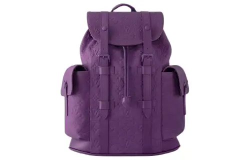 LOUIS VUITTON CHRISTOPHER Taurillon Leather Backpack Men's Night Purple