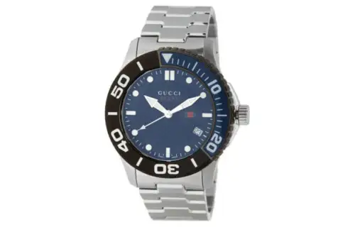 GUCCI G Timeless Collection Wrist Watches Quartz Movement Stainless Steel Strap 45mm Blue Dial Men's Watches