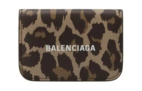 Balenciaga Calfskin Wallet Mini Unisex Beige & White