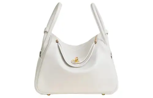 HERMES Lindy Evercolor Calfskin Handbag Regular 26 Women's 0U NEW WHITE New White