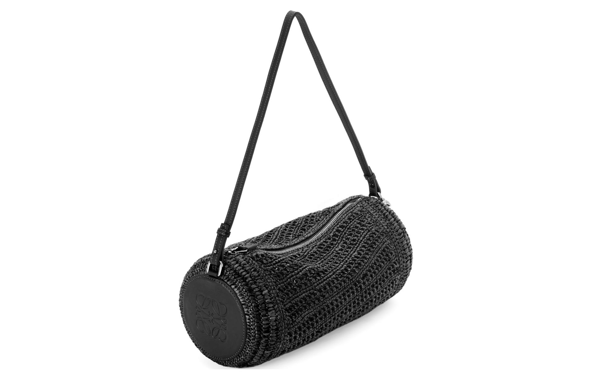 LOEWE Removable adjustable straps, leather shoulder bag, black one-shoulder bag