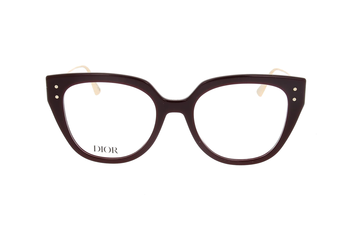 DIOR Acetate Metal Cat Eye Eyeglass Frames Women's Red
