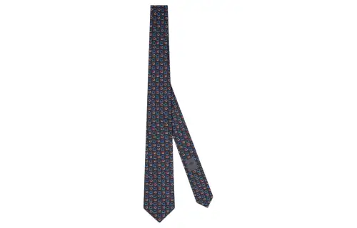 GUCCI Stirrup Interlocking G Printed Tie