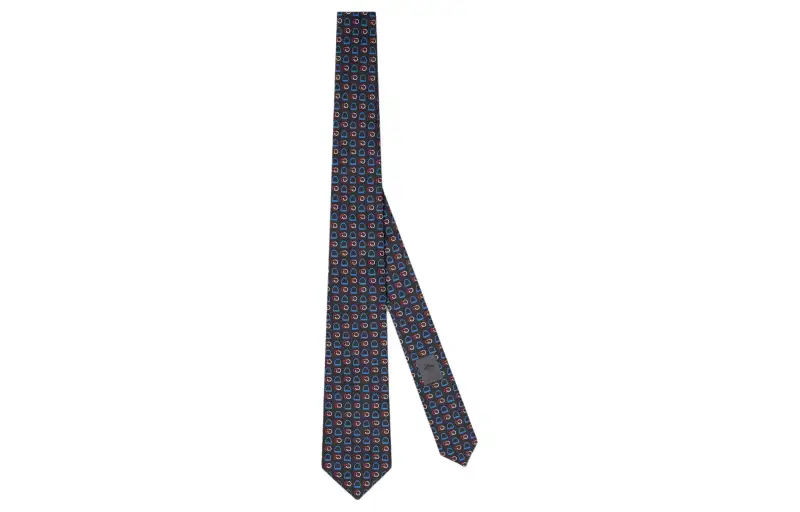 GUCCI Stirrup Interlocking G Printed Tie