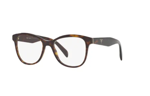 PRADA Plastic Irregular Shape Eyeglass Frames Unisex Umber