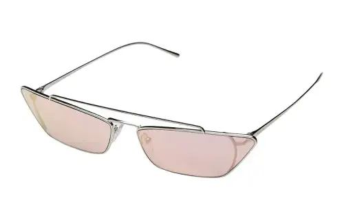 PRADA Metal Irregular Shape Sunglasses Women's Silver