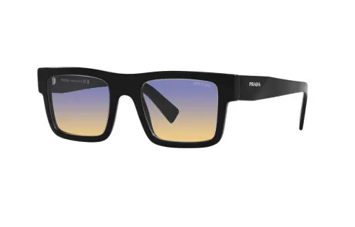 PRADA Acetate Rectangular Sunglasses Unisex Black