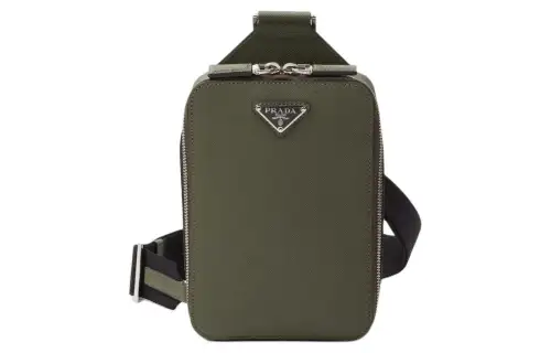 PRADA Saffiano Leather Shoulder Bag, Crossbody Bag, Sling Bag Men's Green