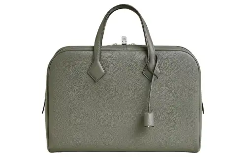 HERMES Clemence Bullock Leather Portable Briefcase Women's 0L Grismeyer Rain Cloud Gray