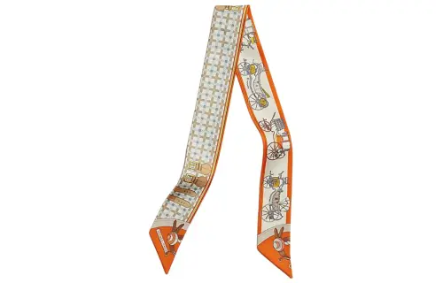 HERMES Silk Scarves Women's Orange
