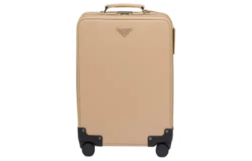 PRADA Saffiano Calfskin Trolley Bag 22 Inch Men's Sand Beige Yellow