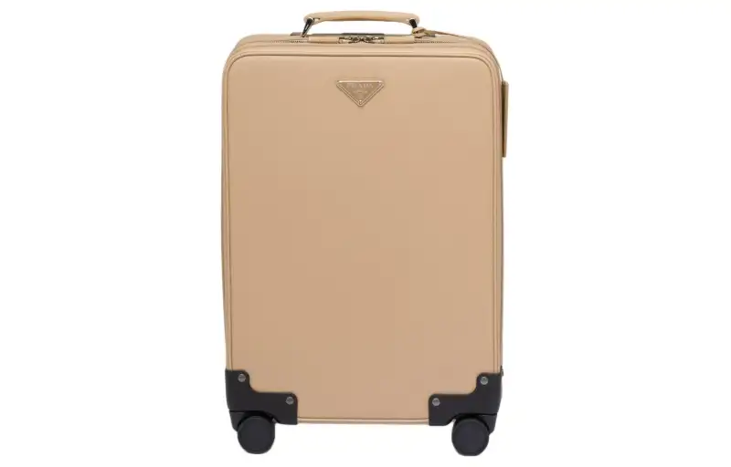 PRADA Saffiano Calfskin Trolley Bag 22 Inch Men's Sand Beige Yellow