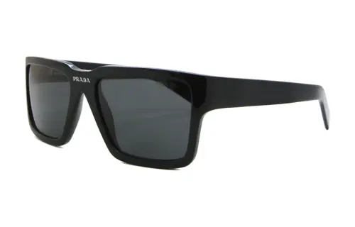 PRADA Letter Print Plastic Irregular Shape Sunglasses Men's Black