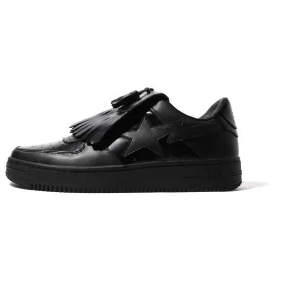 A BATHING APE® Quilt Tassel Leather Sneakers