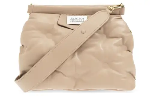 Maison Margiela Glam Slam Grain Nappa Leather Handheld Shoulder Bag, Crossbody Bag Small Women's Light Umber