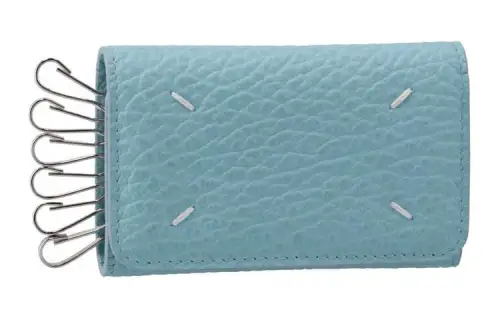Maison Margiela Calfskin Key Pouch Unisex Aqua Blue