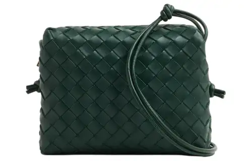 Bottega Veneta Leather Handbag, Shoulder Bag, Crossbody Bag Small Women's Green