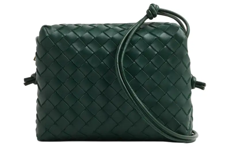 Bottega Veneta Leather Handbag, Shoulder Bag, Crossbody Bag Small Women's Green
