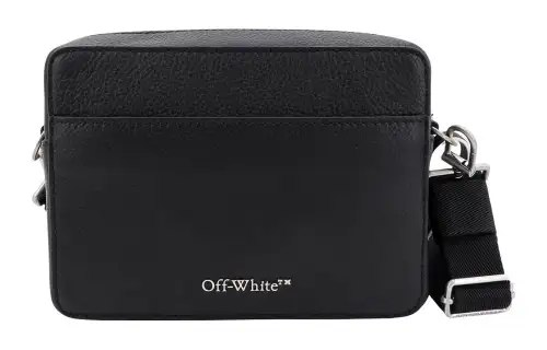 OFF-WHITE logo-lettering leather shoulder bag
