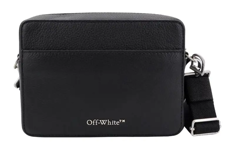 OFF-WHITE logo-lettering leather shoulder bag