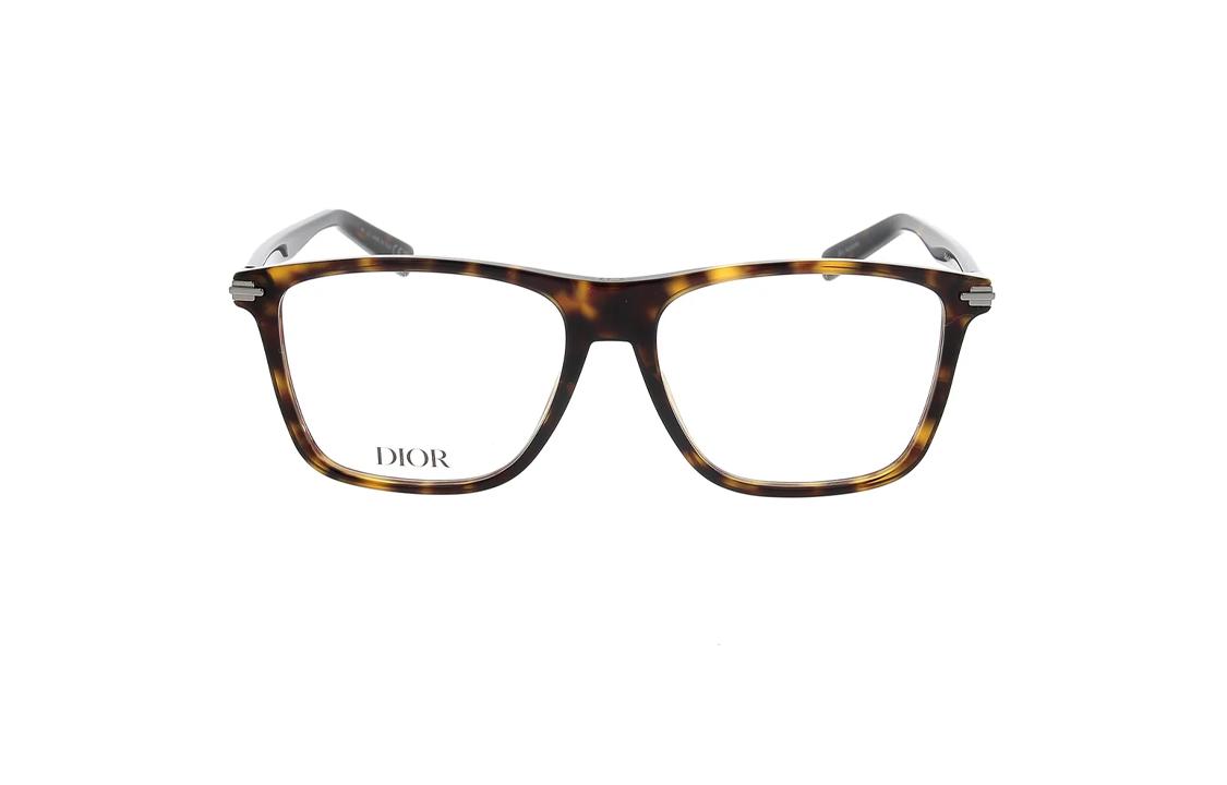DIOR Acetate Rectangular Eyeglass Frames Men's Tortoiseshell