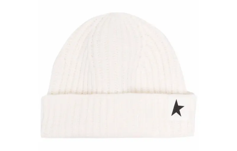 Golden Goose star patch ribbed beanie