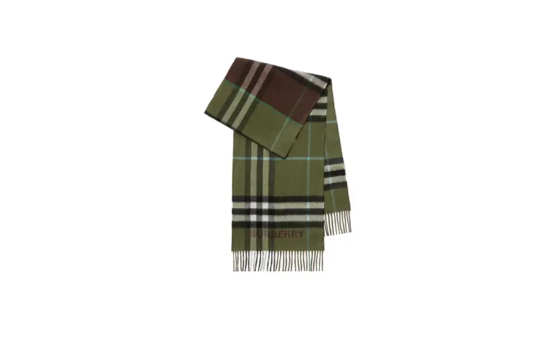 Burberry Cashmere Knit Scarves Men's Green