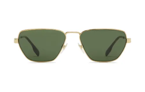 Burberry Metal Irregular Shape Sunglasses Men's Gold