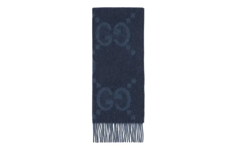GUCCI Gg Jacquard Fringed Scarf