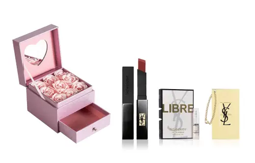 YSL, lipstick, makeup primer, matte set, perfume for professional use, mirror, long-term effect, sample