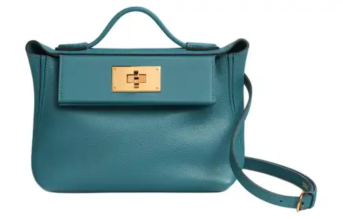 HERMES 24/24 Evercolor & Swift Calfskin Handbag, Shoulder Bag, Crossbody Bag Mini Women's New Denim Blue
