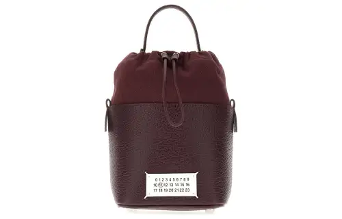 Maison Margiela Numbers Patch Drawstring Bucket Bag