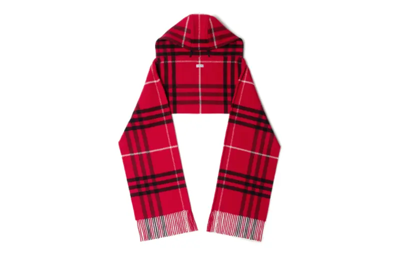 Burberry Wool Cashmere Knit Scarves Men's Red