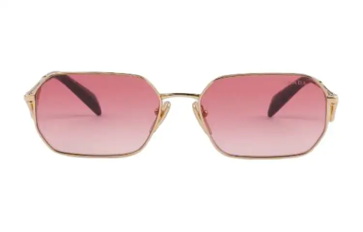 PRADA Triangle-logo Rectangle-frame Sunglasses