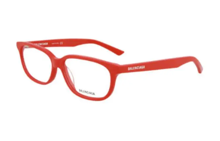 Balenciaga Plastic Round Prescription Glasses Unisex Red