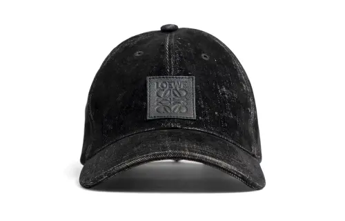 LOEWE Corduroy, Cotton Baseball Caps Unisex Black