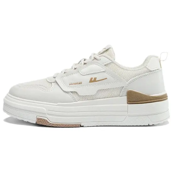 Warrior Wear-Resistant Height Increasing Low-Top Skateboard Shoes Unisex Beige