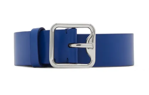 Burberry B Style Pin Buckle Leather Belts Men's Blue Width 3.5CM
