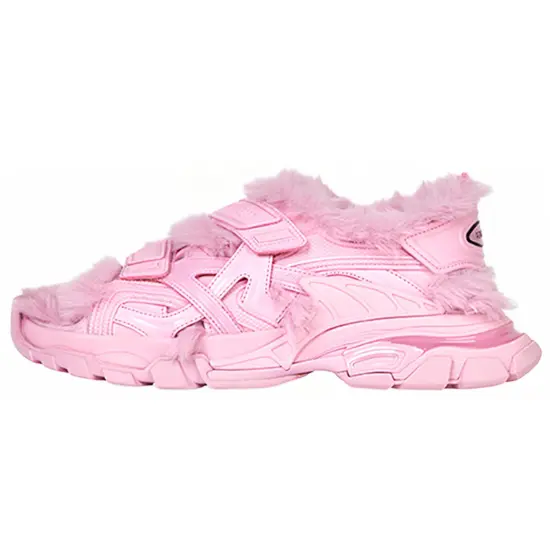 Balenciaga Track Sandal Fake Fur Pink Women's