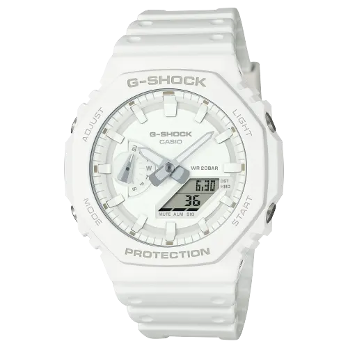 CASIO Unisex Liquid Crystal/Analog Dual Display Series White Watch GA-2100-7A7PR