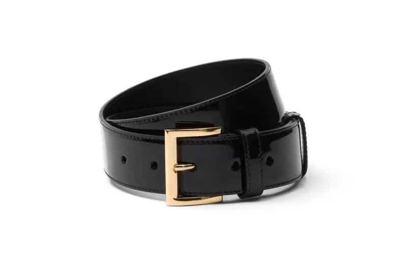 Prada triangle-logo leather belt