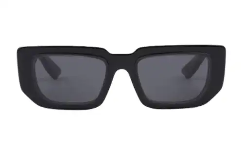 PRADA Acetate Irregular Shape Sunglasses Women's Black