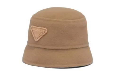 PRADA Triangle logo Velour Bucket Hat
