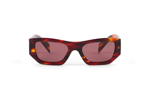 PRADA Acetate Irregular Shape Sunglasses Women's Brown