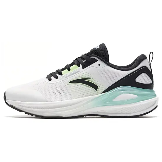 ANTA C100 Running Shoes Men Low-Top Black White Turquoise