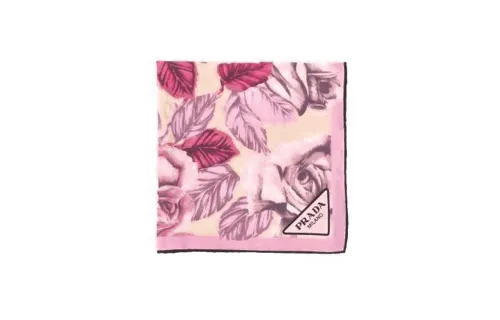 PRADA Floral-Printed Square Shape Scarf