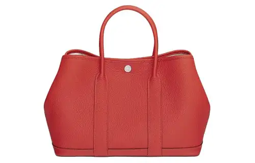 HERMES Garden Party Negonda Calfskin Handbag 30 Women's 9M Sanguine Bright Red