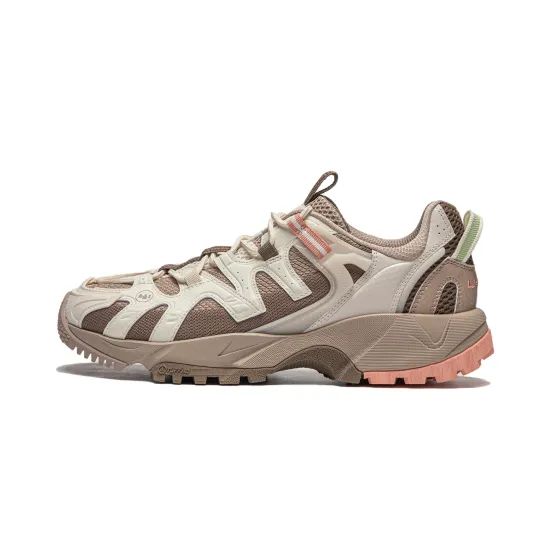 LiNing CF Hiking Cushioning Wear Resistant Low Top Casual Shoes Men's Gray Brown Tan