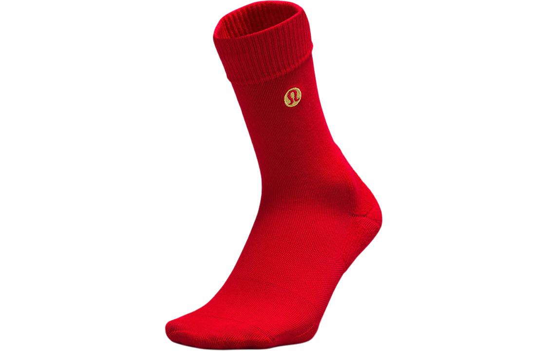 Lululemon Crew Socks Women’s 1 Pack Dark Red/Gold