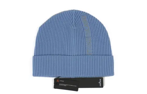STONE ISLAND Reflective Yarn Beanies Unisex Blue